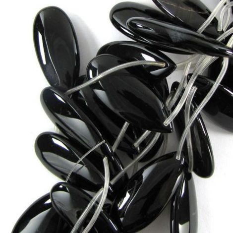 Pandantiv Agata neagra lacrima 40x18x8 mm 1