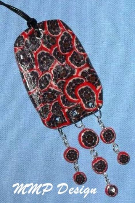 Pandant "Black with Flowers"