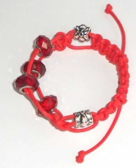 Bratara Shamballa Red Crystal