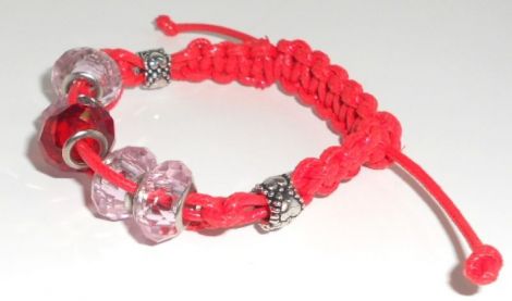 Bratara Shamballa Pink Crystal