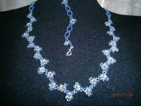 Set colier si bratara Blue Flowers