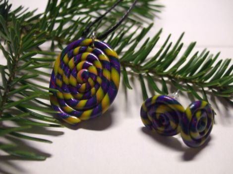  Purple Lollipop- Medalion si cercei