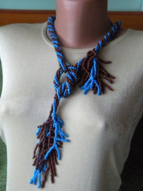 Colier Lariat Maro-Turqoise 