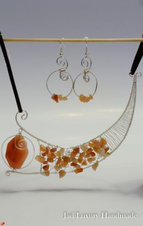 Egyptian night set cercei si colier agate si aven