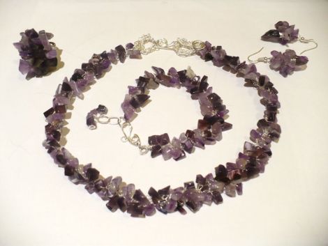 S-0090 Set din cipsuri de ametist si ochi de pisic