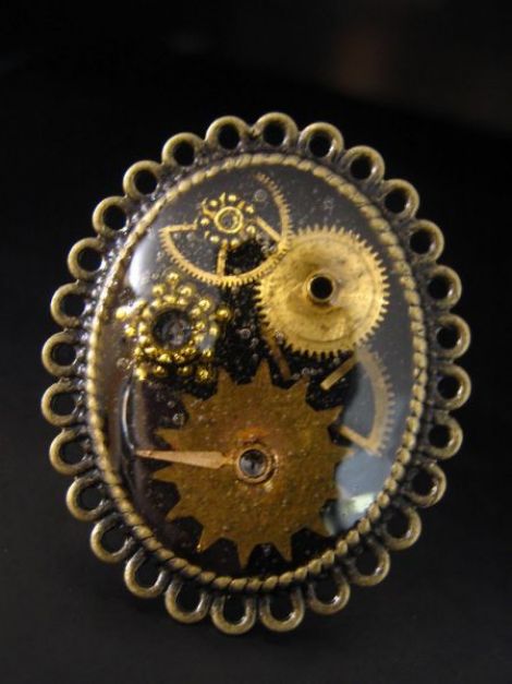Inel oval steampunk