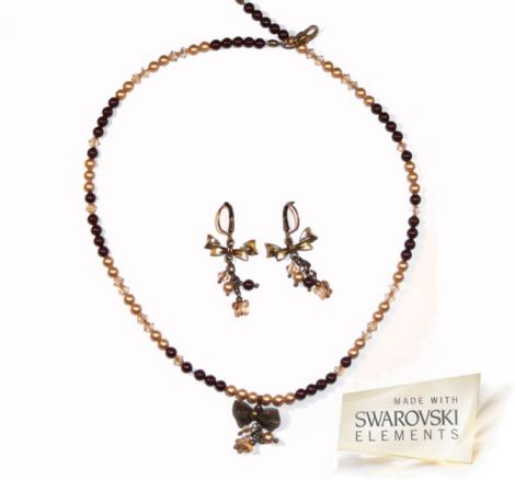 Set Swarovski Elements - aurii si maro