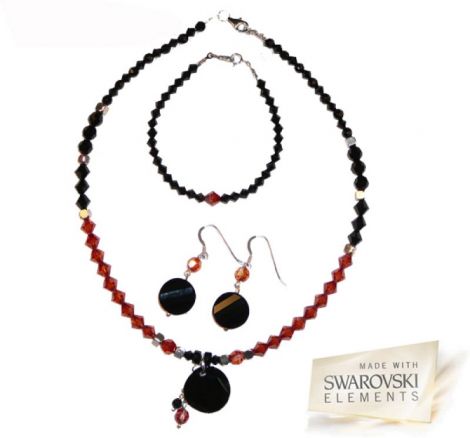 Set Swarovski Elements - rosu si negru