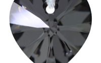 Medalion Swarovski Elements - inima negru silver