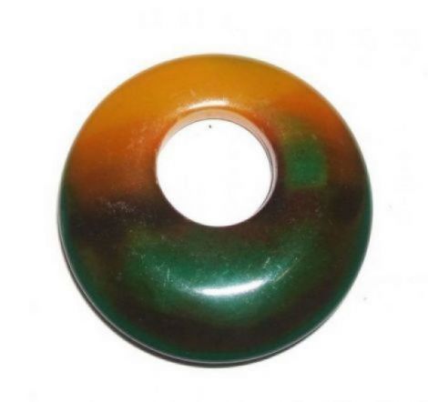 Pandantiv agata verde cu galben 36mm