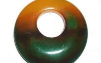 Pandantiv agata verde cu galben 36mm