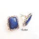 Cercei clips lapis lazuli