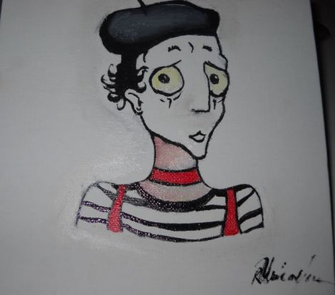 Tablou "Pantomimul din Paris" ulei pe paza 20x20