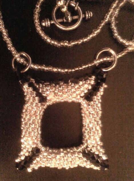 Colier Silver cube