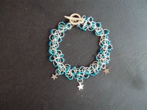bratara hand made din zale si margele sticla 