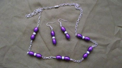 Set colier + cercei din perle sidef
