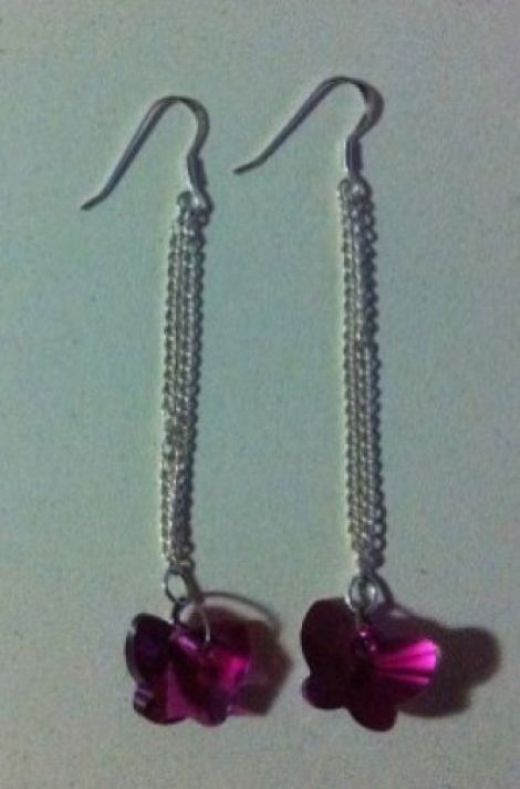 Cercei fluturasi cu Cristale Swarovski