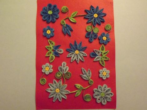 tablou flori din quilling