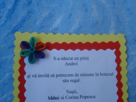 Invitatie botez pentru fetite si baietei