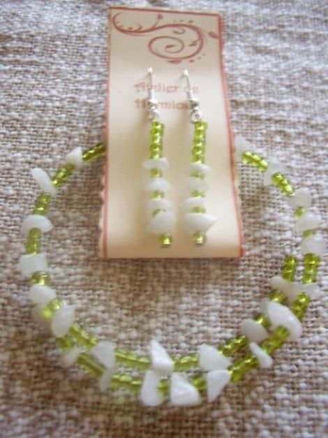 Set cercei si bratara "Spring"