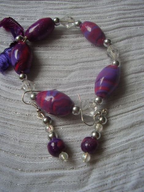 Set bratara si cercei "PurplePlum"