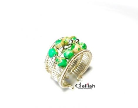 Adjustable Ring Green Turquoise