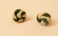 Cercei fimo - acadele alb cu verde