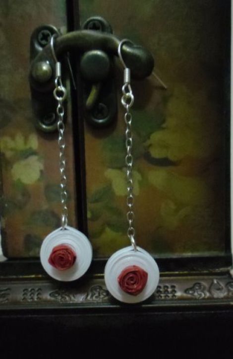 Cercei quilling trandafir