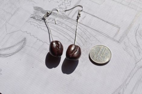 Coffee bean earrings