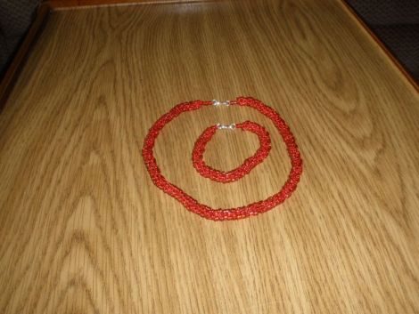 Set colier + bratara crosetate