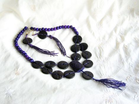 Set colier cercei violet