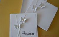 Invitatie nunta handmade cu fluturi. 
