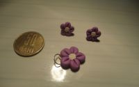 Set cercei+pandantiv floare mov