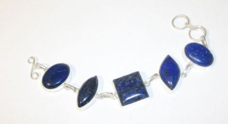 Bratara lapis-lazuli argintata