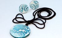 Set floral - cercei si medalion