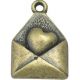 Charm plic cu inimioara bronz antichizat