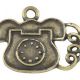 Charm telefon cu fir bronz antichizat