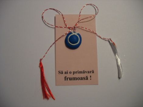 Martisor palarioara albastra din fimo