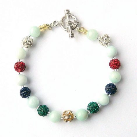 Bratara de amazonit si shamballa multicolore