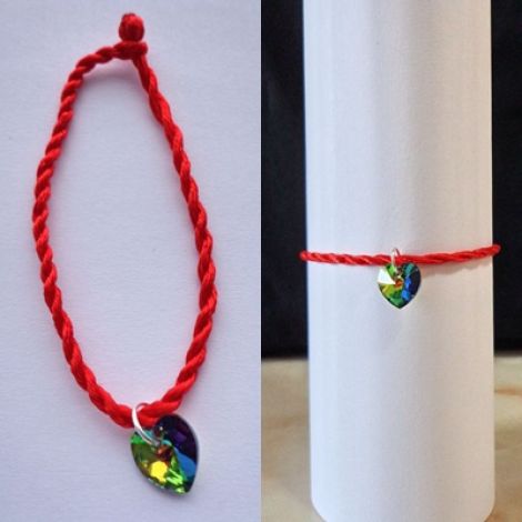 bratara snur rosu cu element Swarovski