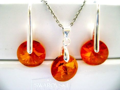 Set bijuterii elegante cristale Swarovski rivoli