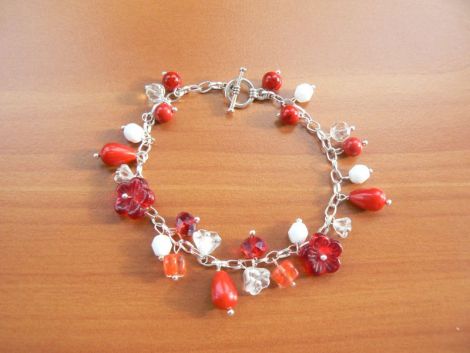 bratara argintie cu coral regalite