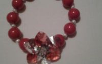 Bratara Flower red coral