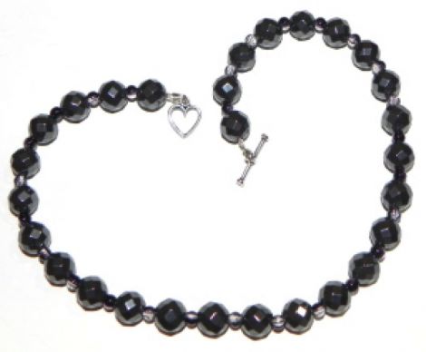 Colier de hematit sfere 10mm i mrgele crackle
