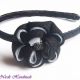 Cordeluta Little Black Flower - floare kanzashi
