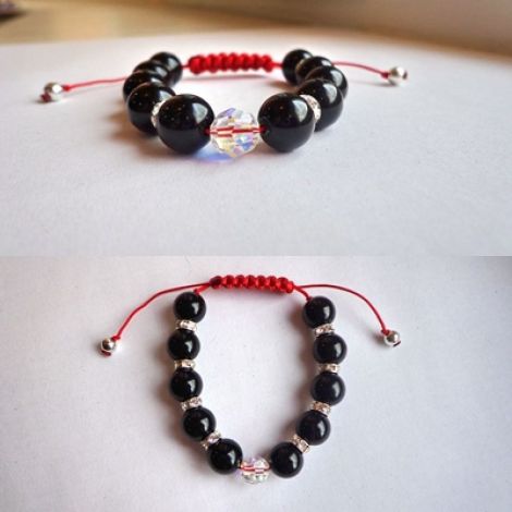 Bratara onix negru + element Swarovski