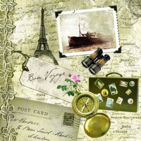 Servetel decorativ 33x33 cm Bon Voyage