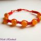Bratara Shamballa snur rosu si agate galbene