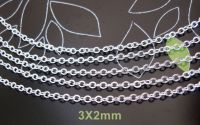 Lant argintiu oval cu zale sudate 3X2mm