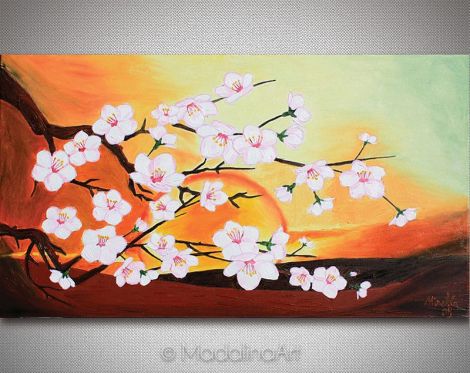 Cherry Blossom ulei pe panza 40 x 70 cm 